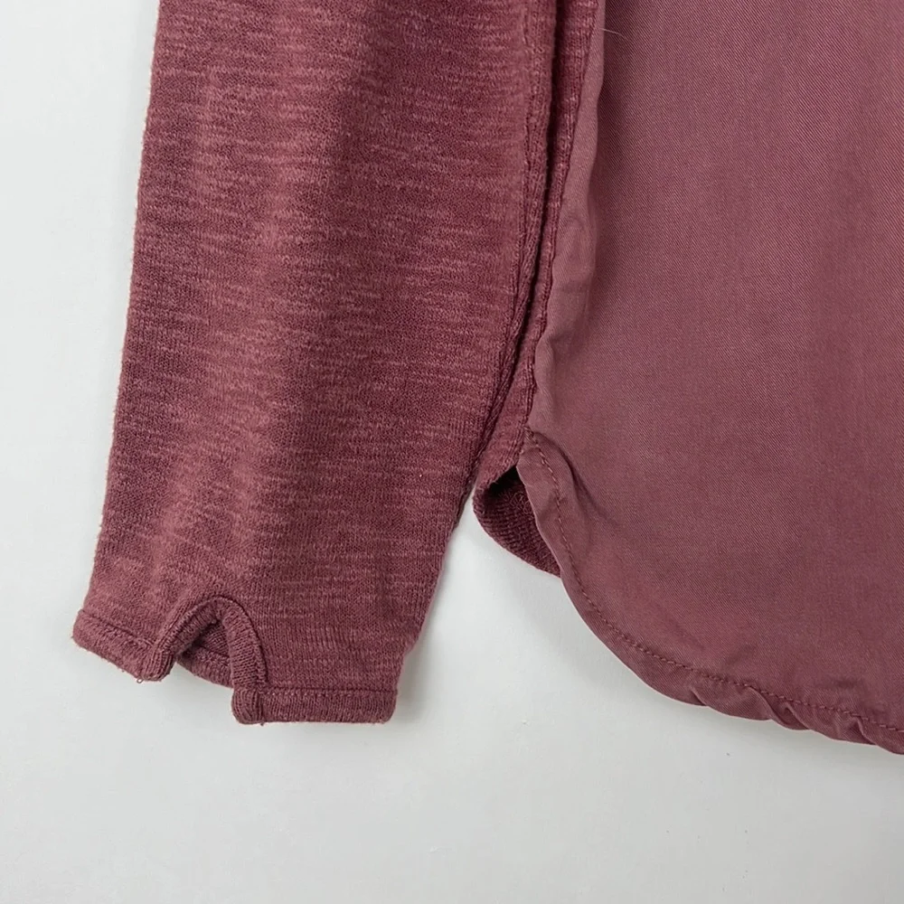 PRANA women’s Hensley Henley brandy red organic cotton long sleeve top M - Picture 4 of 10